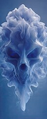 Abstract icy skull-shaped cloud