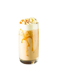 Caramel Drizzled Coffee Frappe with Whipped Cream