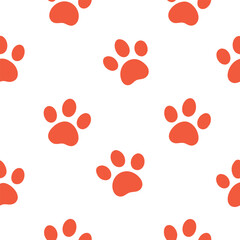 Fototapeta premium cat paw print seamless pattern white background (1).eps