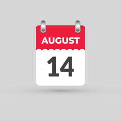August 14 calendar Date Month icon