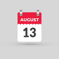 August 13 calendar Date Month icon