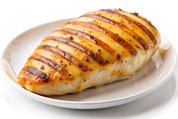 Grilled chicken breast isolated on white background