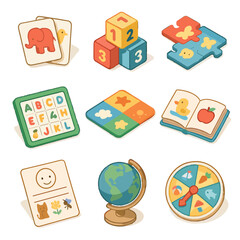 Picture child soft globe board toy icon friendly language number vector spinner