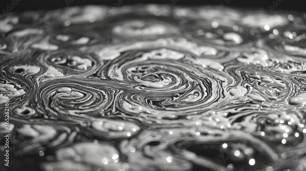 Poster intricate swirling patterns of light and dark hues create a mesmerizing abstract design.