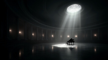 Fototapeta premium piano on a stage