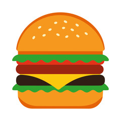 Vector art illustration of a fast food cheeseburger