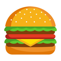 Vector art illustration of a fast food cheeseburger