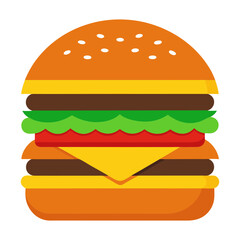Vector art illustration of a fast food cheeseburger