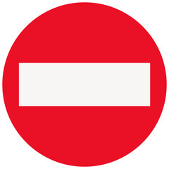 No Entry Traffic Sign – Red and White Road Prohibition Symbol Vector