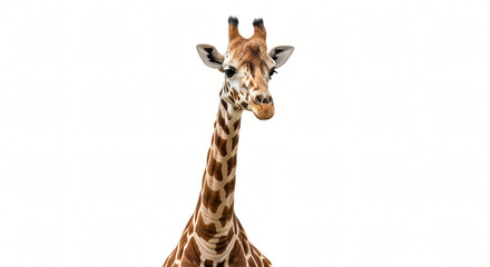 Obraz premium Giraffe Portrait: Majestic African Wildlife on White