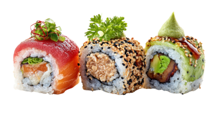 Artistic plating of smoked salmon with crme frache and a squeeze of lemon, isolated on a Transparent background, PNG file.