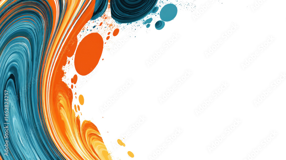 Poster abstract design featuring swirling circular patterns, isolated on a transparent background, png file