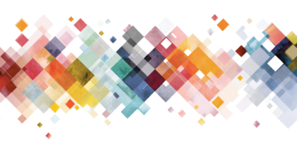 Abstract design featuring diamond shapes with color transitions, isolated on a Transparent background, PNG file.