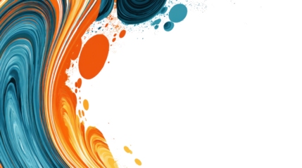 Abstract design featuring swirling circular patterns, isolated on a Transparent background, PNG file.