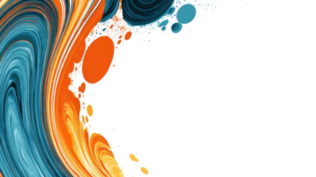 Abstract design featuring swirling circular patterns, isolated on a Transparent background, PNG file.