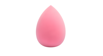 Beauty blender in teardrop shape with soft shadow, isolated on white background