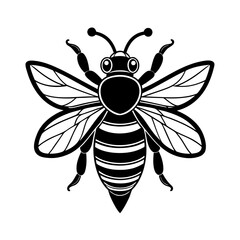  Stylized bee in monochrome, wings detailed with intricate line work and symmetry., Vector illustration of a wasp, vector illustration of a bee, Bee vector minimal.