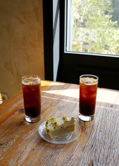 pistachio korea cafe cake plate window pistacchio