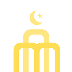 Islamic Architecture Logo with Crescent Symbol
