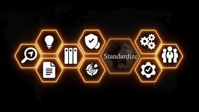 Quality standardize Compliance Standard iso standardisation certification business technology concept.ISO 9001: Quality Management Systems ISO 27001: Information Security Management.
