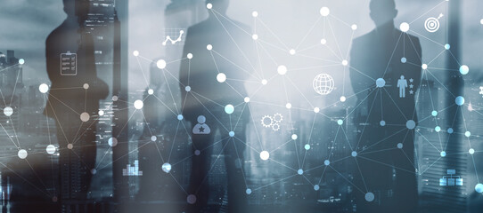 Connecting people on the internet. Social network global connection