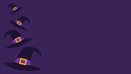 Spooky Halloween background illustration animation of witch hat