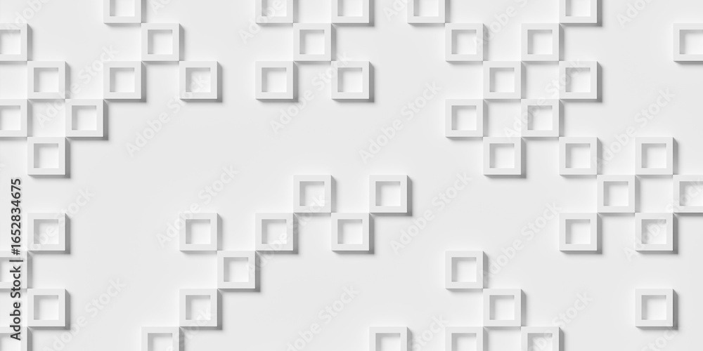 Poster large white square or cube frames with space sparsely scattered geometry background wallpaper banner