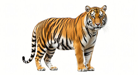 Fototapeta premium Majestic Tiger Portrait Isolated on White