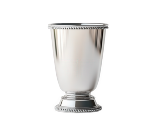 Silver goblet with rope detail isolated on transparent background