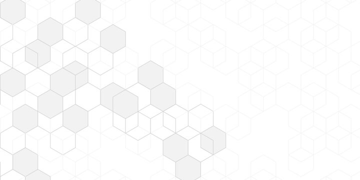 White background from cubes and lines. Linear geometric drawing. Abstraction. Vector illustration.