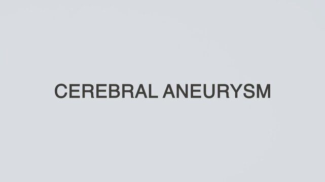 Cerebral aneurysm word diagnosed with a stethoscope held in hand on a white background, illustrating brain blood vessel disorder, medical diagnosis, healthcare concept, and awareness