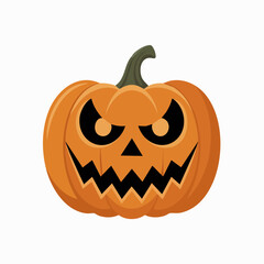 Spooky orange pumpkin with carved face Halloween jack-o-lantern