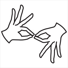 Sign language icon outline vector