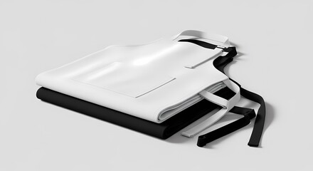 White and black aprons, apron mockup, clean apron