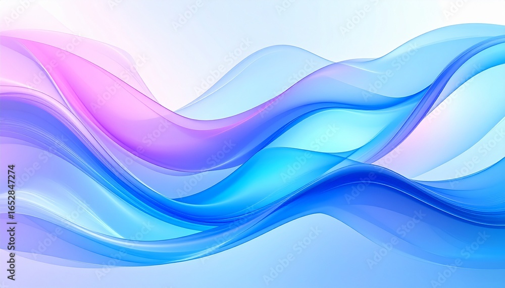 Poster minimal abstract technology background, holographic gradient, smooth flowing shapes, futuristic 3d r