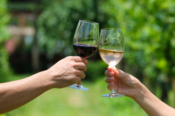 two glasses of wine