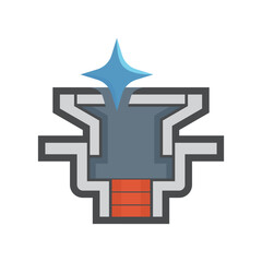 Floor drain vector icon in cross-section view, showing clean internal condition in flat color illustration design. Ideal for plumbing diagrams, home sanitation visuals and drainage system education.