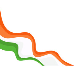 Waving Indian Flag Ribbon Illustration