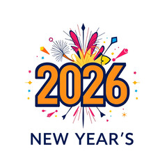 2026 colorful Happy New Year card. Vector 2026 colorful Happy New Year card. Vector 2026 colorful Happy New Year card. Vector