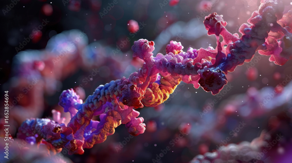 Aufkleber vibrant and intricate representation of dna molecule, showcasing its double helix structure with col
