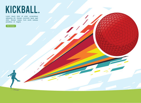 Great attractive editable and memorable kickball poster for competition and tournament event	