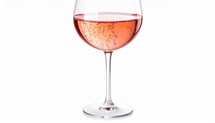 Elegant Glass of Red Wine on Pure White Background Showcasing Rich Color and Refined Sophistication