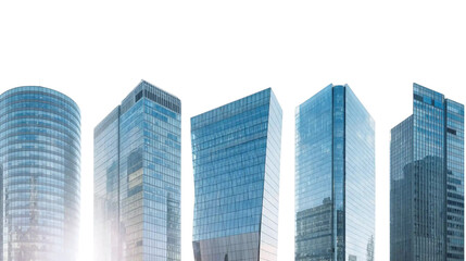 Fototapeta premium Modern Glass Buildings on a Transparent Background