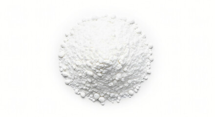 White Powder Pile: Ingredient, Starch, or Chemical Compound on White Background