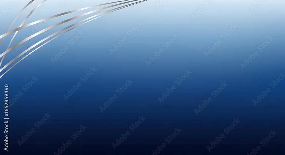 Poster abstract background featuring a gradient from light to dark blue with silver curved lines in the upp