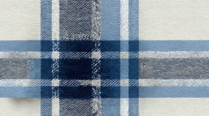 Blue and white plaid patterned fabric. The blue and white colors are very bright and the pattern is very bold