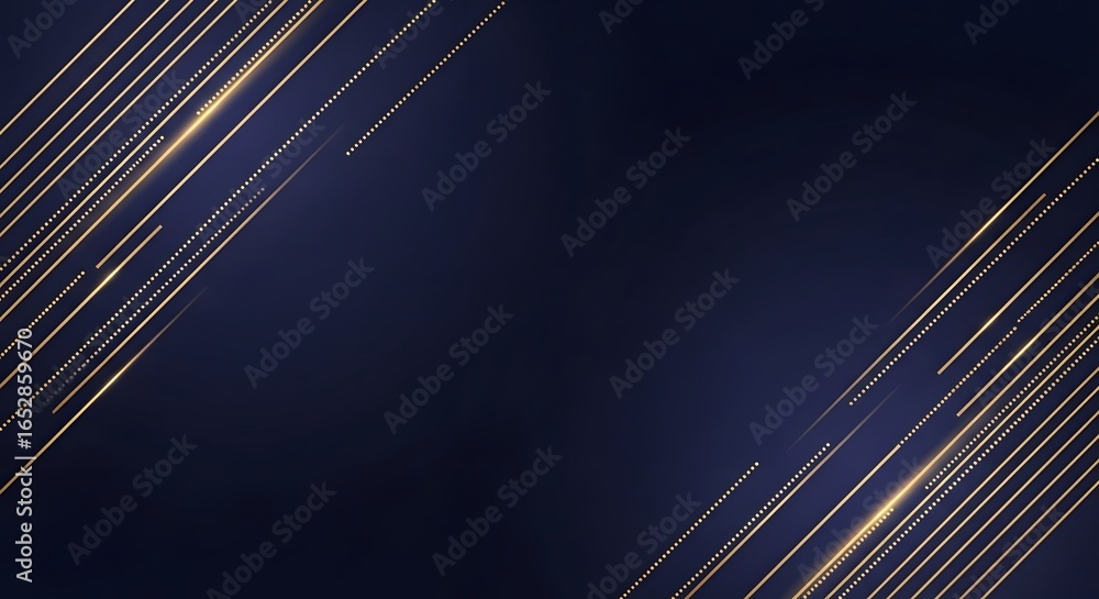 Aufkleber abstract dark blue background with diagonal gold lines emanating from the corners, creating a sense 