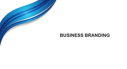 A simple, clean presentation with a blue wave design and the text "Business Branding".