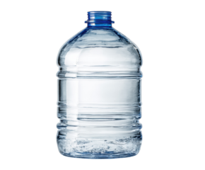 Clear water bottle suitable for hydration on the go on a transparent background, cut out