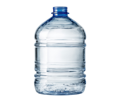 Clear water bottle suitable for hydration on the go on a transparent background, cut out